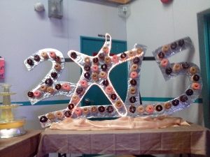 I couldn't help snapping a pic of this 2015 sign decorated with donuts!